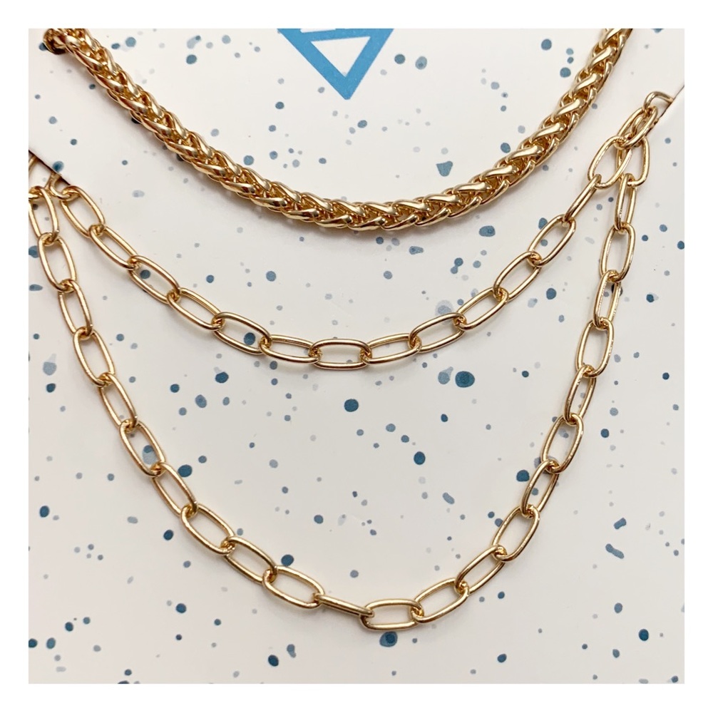 Amelia Rue NEW layering necklace set gold tone - Picture 2 of 7